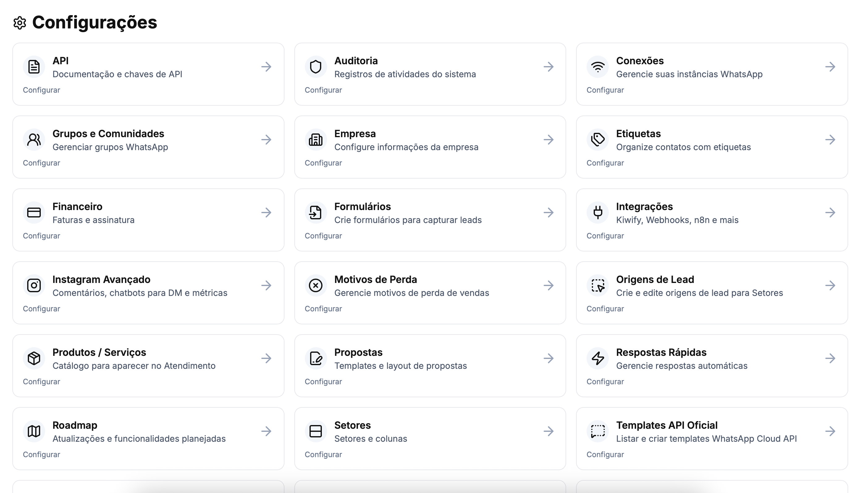 Configurações e Personalização